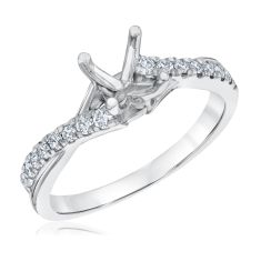 1/4ctw Diamond Twist Band White Gold Engagement Ring Setting