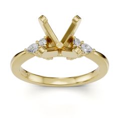 1/4ctw Diamond Yellow Gold Engagement Ring Setting - Design Collection