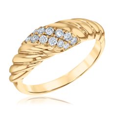 1/4ctw Diamond Yellow Gold Twist Ring