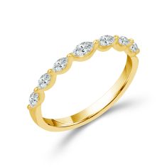 1/4ctw Marquise Diamond Yellow Gold Wedding Band