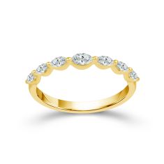 1/4ctw Marquise Diamond Yellow Gold Wedding Band