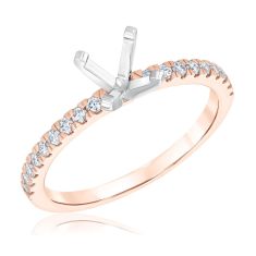 1/4ctw Round Diamond Accents Rose Gold Engagement Ring Setting | Design Collection