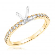 1/4ctw Round Diamond Accents Yellow Gold Engagement Ring Setting | Design Collection