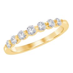 1/4ctw Round Diamond Shared Prong Yellow Gold Wedding Band | Embrace Collection