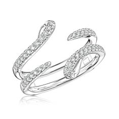 1/4ctw Round Diamond White Gold Ring Guard - Embrace Collection