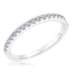 image of 1/4ctw Round Diamond White Gold Wedding Band | Embrace Collection with sku:19759901