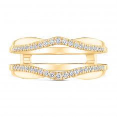 1/4ctw Round Diamond Yellow Gold Ring Guard | Embrace Collection
