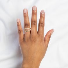 1/4ctw Round Diamond Yellow Gold Ring Guard | Embrace Collection