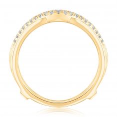 1/4ctw Round Diamond Yellow Gold Ring Guard | Embrace Collection