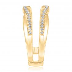 1/4ctw Round Diamond Yellow Gold Ring Guard | Embrace Collection