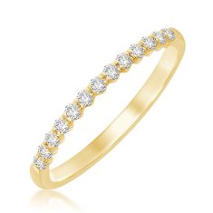 1/4ctw Round Diamond Yellow Gold Wedding Band - Embrace Collection