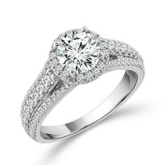 1 5/8ctw Round Labgrown Diamond Halo Engagement Ring