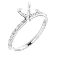 1/5ctw Diamond Accent White Gold Engagement Ring Setting
