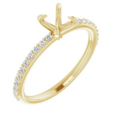 1/5ctw Diamond Accent Yellow Gold Engagement Ring Setting
