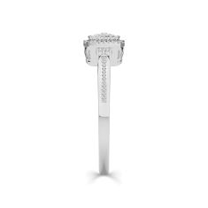 1/5ctw Diamond Cushion Frame Sterling Silver Promise Ring