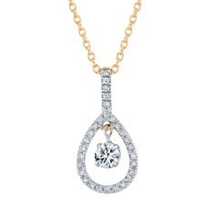 1/5ctw Diamond Pear Shaped Yellow Gold Pendant Necklace