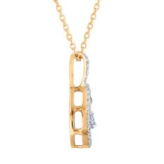 1/5ctw Diamond Pear Shaped Yellow Gold Pendant Necklace