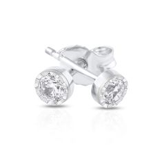 1/5ctw Diamond White Gold Solitaire Stud Earrings