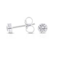 1/5ctw Diamond White Gold Solitaire Stud Earrings