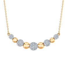 1/5ctw Diamond Yellow Gold Bar Necklace