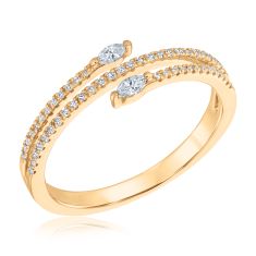 1/5ctw Diamond Yellow Gold Bypass Fashion Ring