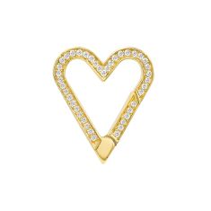 1/5ctw Diamond Yellow Gold Heart Push Lock