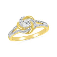 1/5ctw Diamond Yellow Gold Spiral Ring