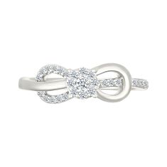 1/5ctw Round Diamond Cluster Infinity Sterling Silver Promise Ring