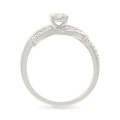 1/5ctw Round Diamond Cluster Infinity Sterling Silver Promise Ring