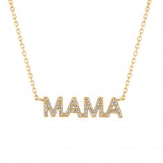 1/6ctw Diamond Mama Yellow Gold Necklace