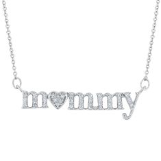 1/6ctw Diamond Sterling Silver Mommy Necklace