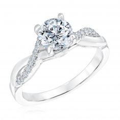 1/6ctw Diamond Twist White Gold Engagement Ring Setting