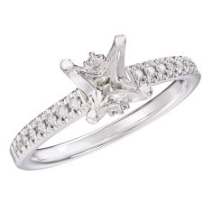 1/6ctw Diamond White Gold Engagement Ring Setting | Design Collection