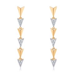 1/6ctw Diamond Yellow Gold Arrow Drop Earrings