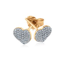 1/6ctw Diamond Yellow Gold Heart Stud Earrings