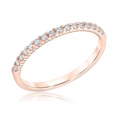 1/6ctw Round Diamond Prong-Set Rose Gold Wedding Band | Embrace Collection