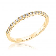 1/6ctw Round Diamond Prong-Set Yellow Gold Wedding Band | Embrace Collection