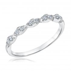 1/6ctw Round Diamond Twist White Gold Wedding Band | Embrace Collection