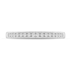 1/6ctw Round Diamond White Gold Milgrain Wedding Band - Embrace Collection