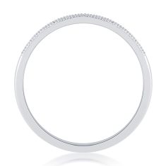 1/6ctw Round Diamond White Gold Milgrain Wedding Band - Embrace Collection