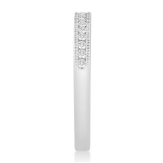 1/6ctw Round Diamond White Gold Milgrain Wedding Band - Embrace Collection