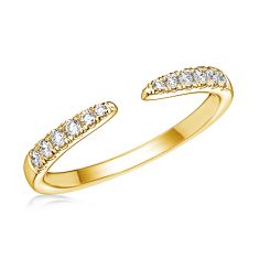 1/6ctw Round Diamond Yellow Gold Open Wedding Band - Embrace Collection