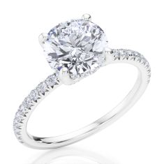 1 7/8ctw Round Diamond White Gold Engagement Ring - Timeless Collection