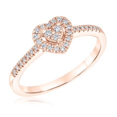 1/7ctw Diamond Heart Rose Gold Ring