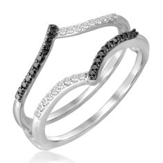 1/7ctw Diamond White Gold Ring Guard