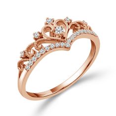 1/8ctw Diamond Tiara Rose Gold Promise Ring