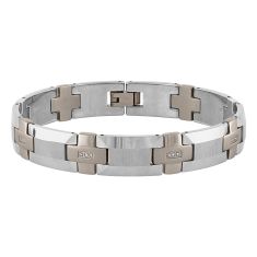 1/8ctw Diamond Tungsten 12mm Men's Link Bracelet