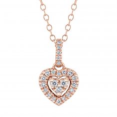 1/8ctw Diamond Heart Rose Gold Pendant Necklace