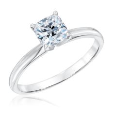 1ct Cushion Diamond Solitaire White Gold Engagement Ring | Heritage