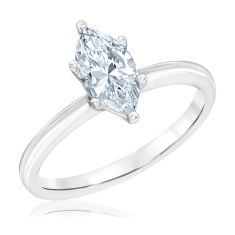 1ct Marquise Lab Grown Diamond White Gold Solitaire Engagement Ring